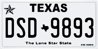 TX license plate DSD9893