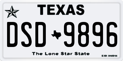 TX license plate DSD9896