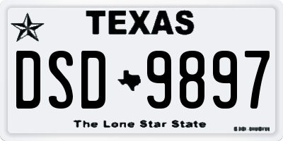 TX license plate DSD9897