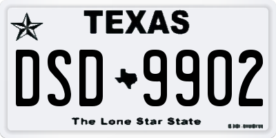 TX license plate DSD9902