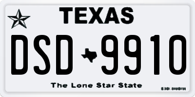 TX license plate DSD9910