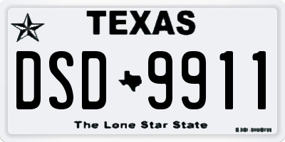 TX license plate DSD9911