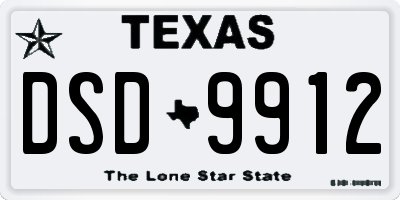 TX license plate DSD9912