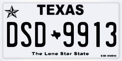 TX license plate DSD9913