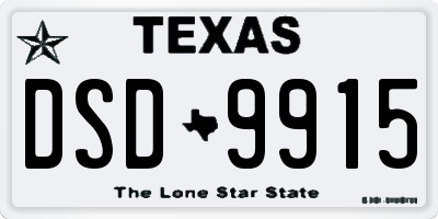 TX license plate DSD9915