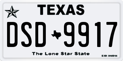 TX license plate DSD9917