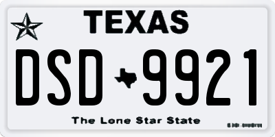 TX license plate DSD9921