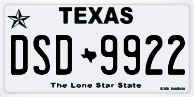 TX license plate DSD9922