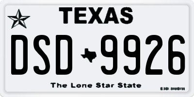 TX license plate DSD9926