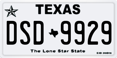 TX license plate DSD9929