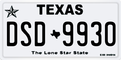 TX license plate DSD9930