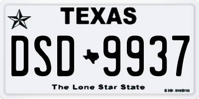 TX license plate DSD9937