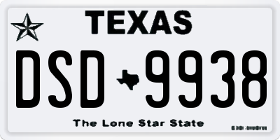 TX license plate DSD9938