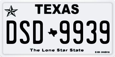 TX license plate DSD9939