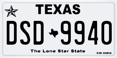 TX license plate DSD9940