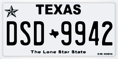 TX license plate DSD9942