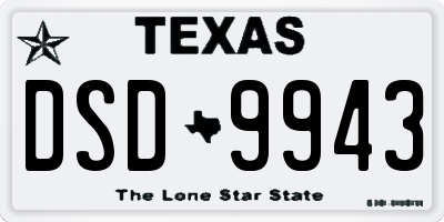 TX license plate DSD9943