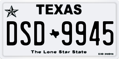 TX license plate DSD9945