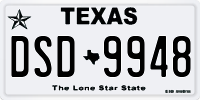 TX license plate DSD9948