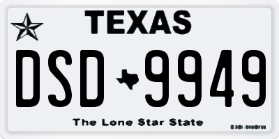 TX license plate DSD9949