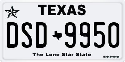 TX license plate DSD9950
