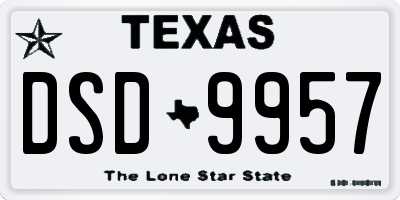 TX license plate DSD9957