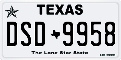 TX license plate DSD9958