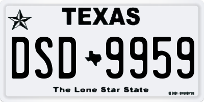 TX license plate DSD9959