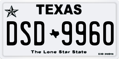 TX license plate DSD9960