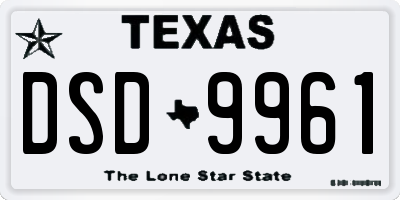 TX license plate DSD9961