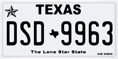 TX license plate DSD9963