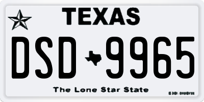 TX license plate DSD9965