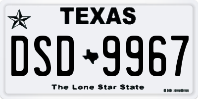 TX license plate DSD9967
