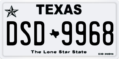 TX license plate DSD9968