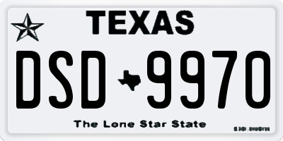 TX license plate DSD9970