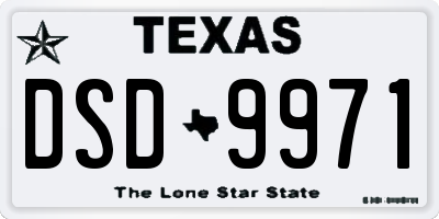 TX license plate DSD9971