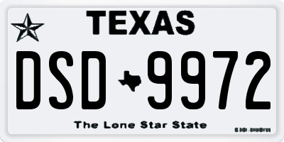 TX license plate DSD9972