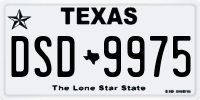 TX license plate DSD9975