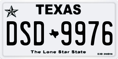 TX license plate DSD9976