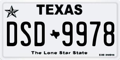 TX license plate DSD9978