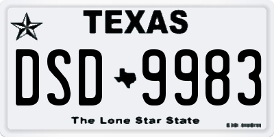 TX license plate DSD9983
