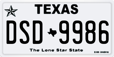 TX license plate DSD9986