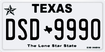 TX license plate DSD9990