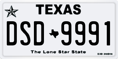 TX license plate DSD9991