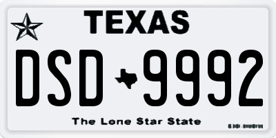 TX license plate DSD9992