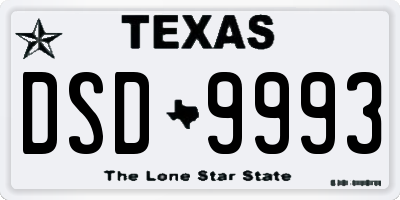 TX license plate DSD9993
