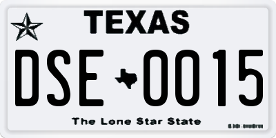 TX license plate DSE0015