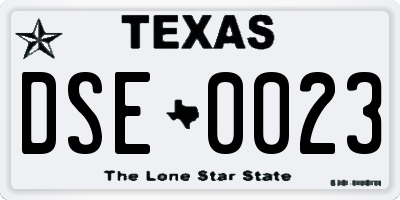 TX license plate DSE0023