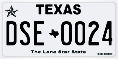 TX license plate DSE0024