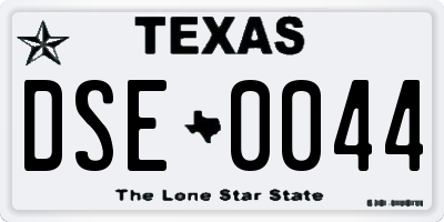 TX license plate DSE0044